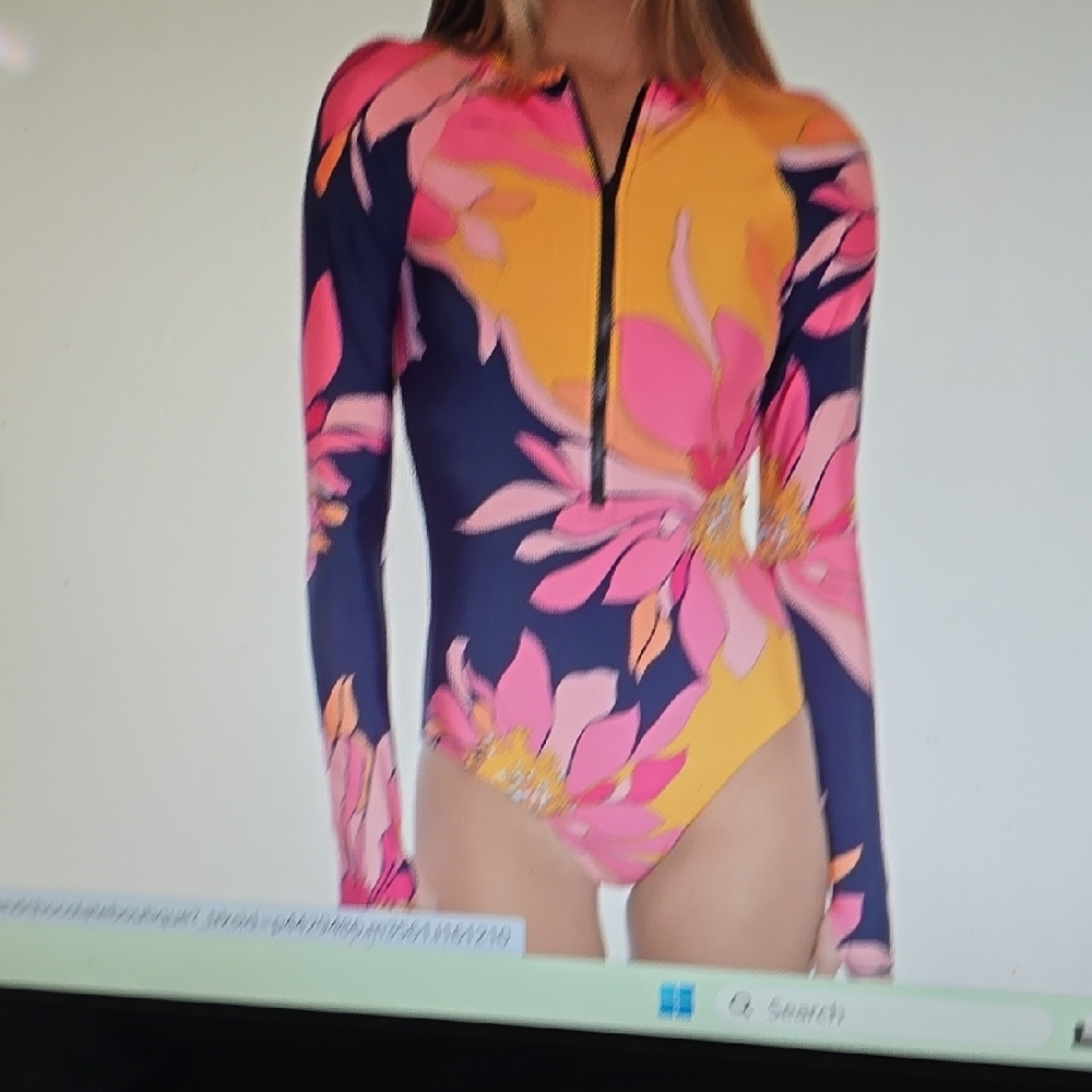 Trina Turk Pink and Yellow Floral One Piece Swimsuit